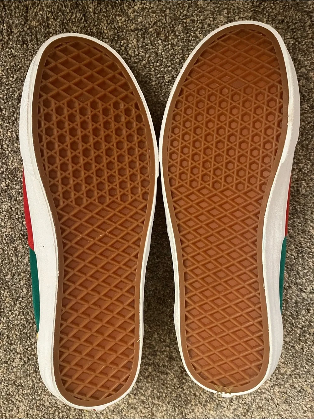 Vans Men’s Red & Green Suede Low-Top Sneakers